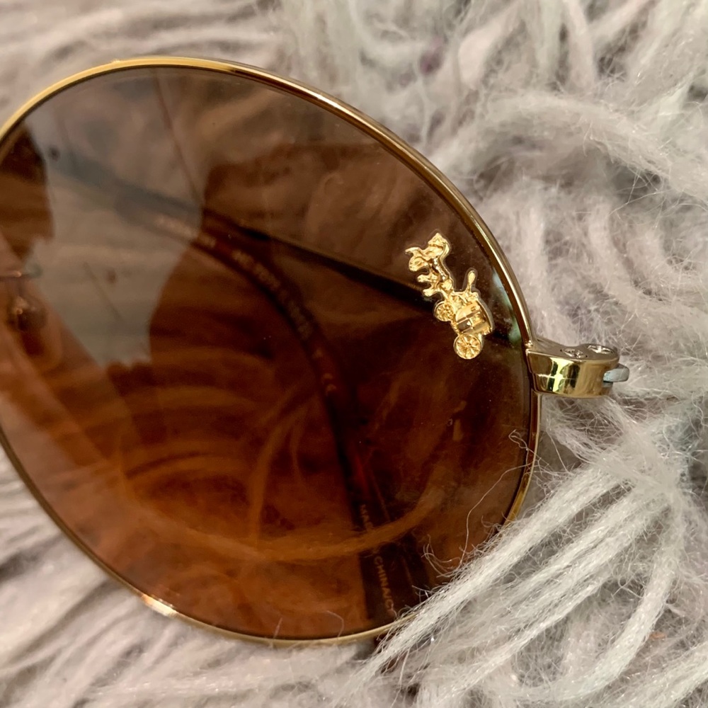 Coach Women’s Gold Mirrored Sunglasses - Picture 3 of 6